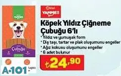 KİWİ YAMMİES KÖPEK YILDIZ ÇİĞNEME ÇUBUĞU 6'LI